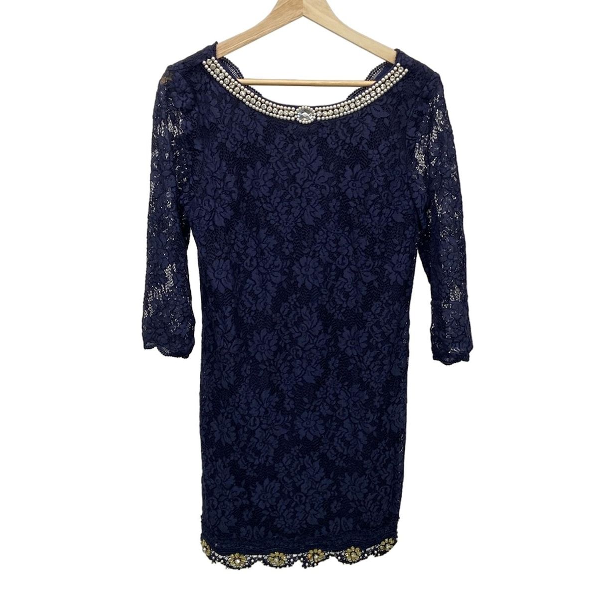 エミリアウィズ ドレス サイズM レディース美品 - ネイビー×アイボリー