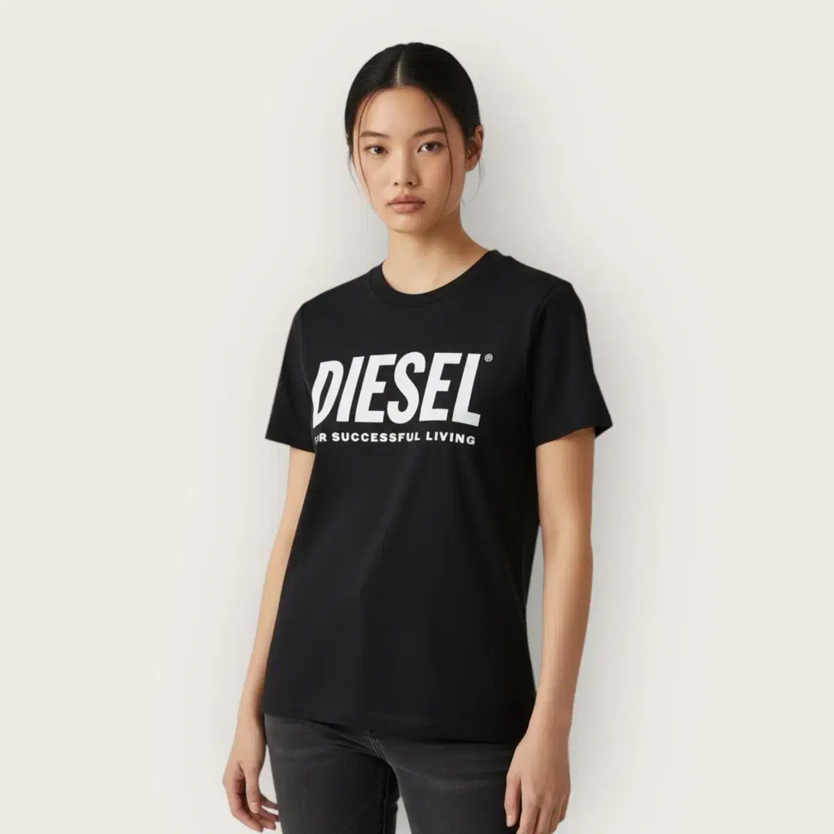 S ディーゼル ロゴ プリンティング ラウンド 半袖