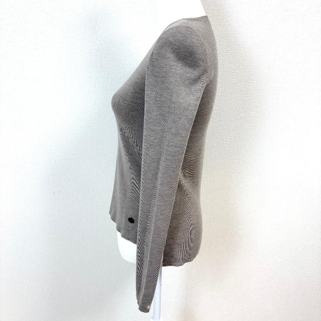 極美品 フォクシー ノースリーブ 裾レース ウールワンピース 38 グレー