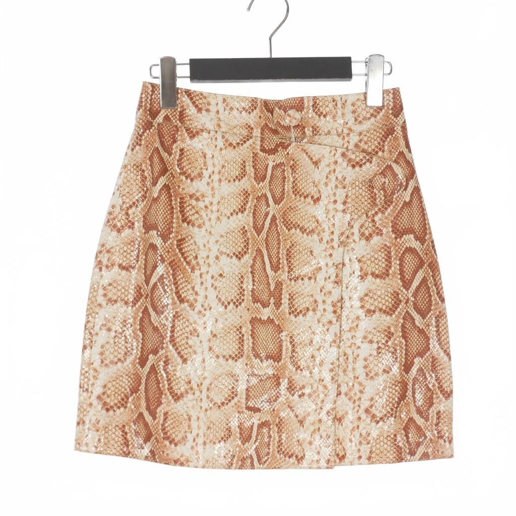 ディースクエアード 23 AW パイソン柄 レザーミニスカート 38 ブラウン 茶 正規