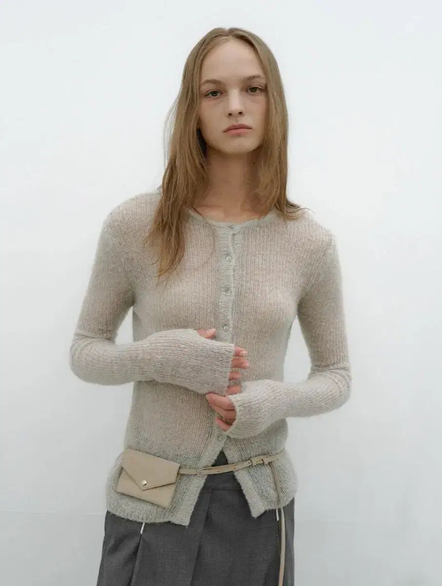 ロウタイド アルパカ アームウォーマー ニット カーディガン