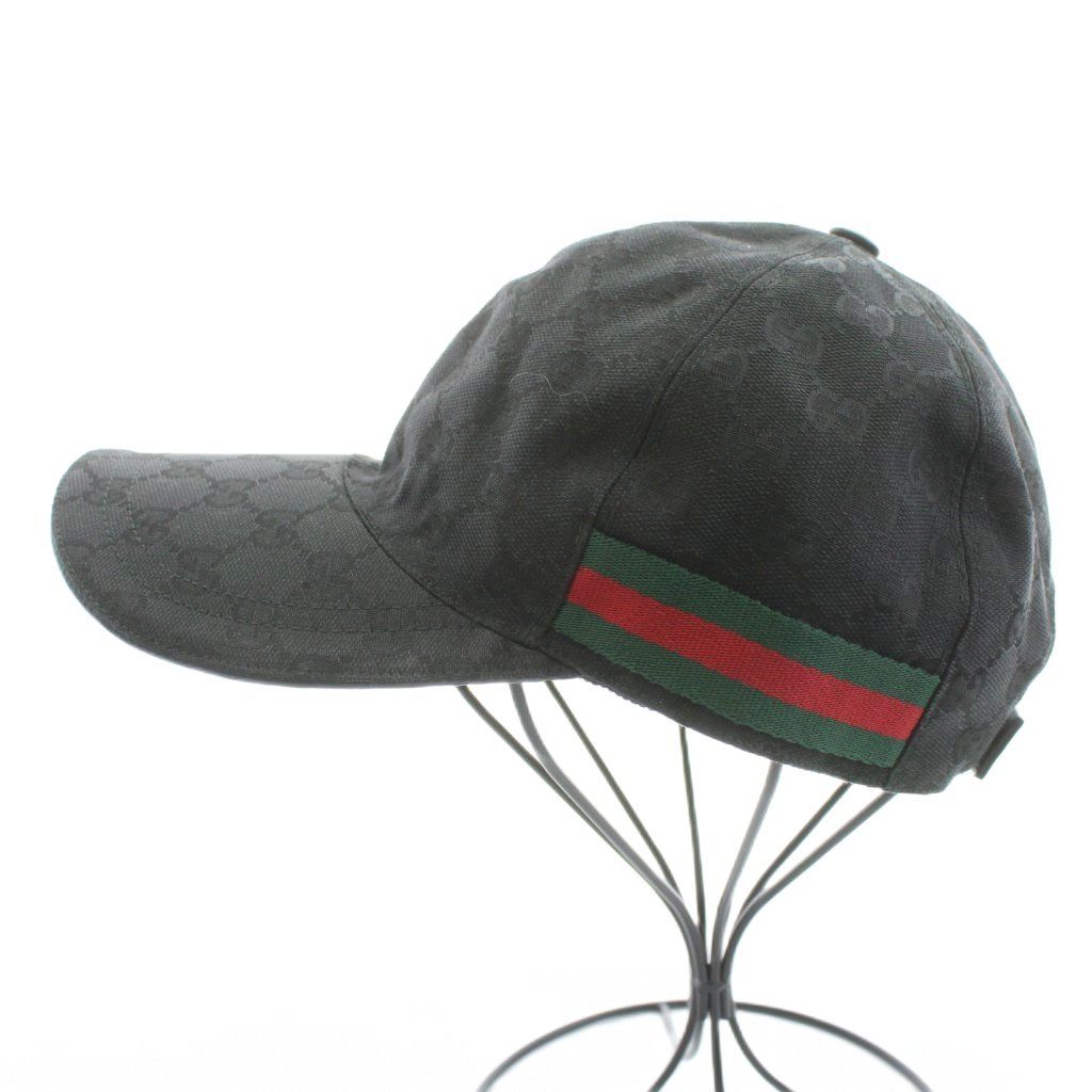グッチ GUCCI GGキャンバス ベースボールキャップ 野球帽 帽子 GG柄 S 黒 ブラック 200035 |KU