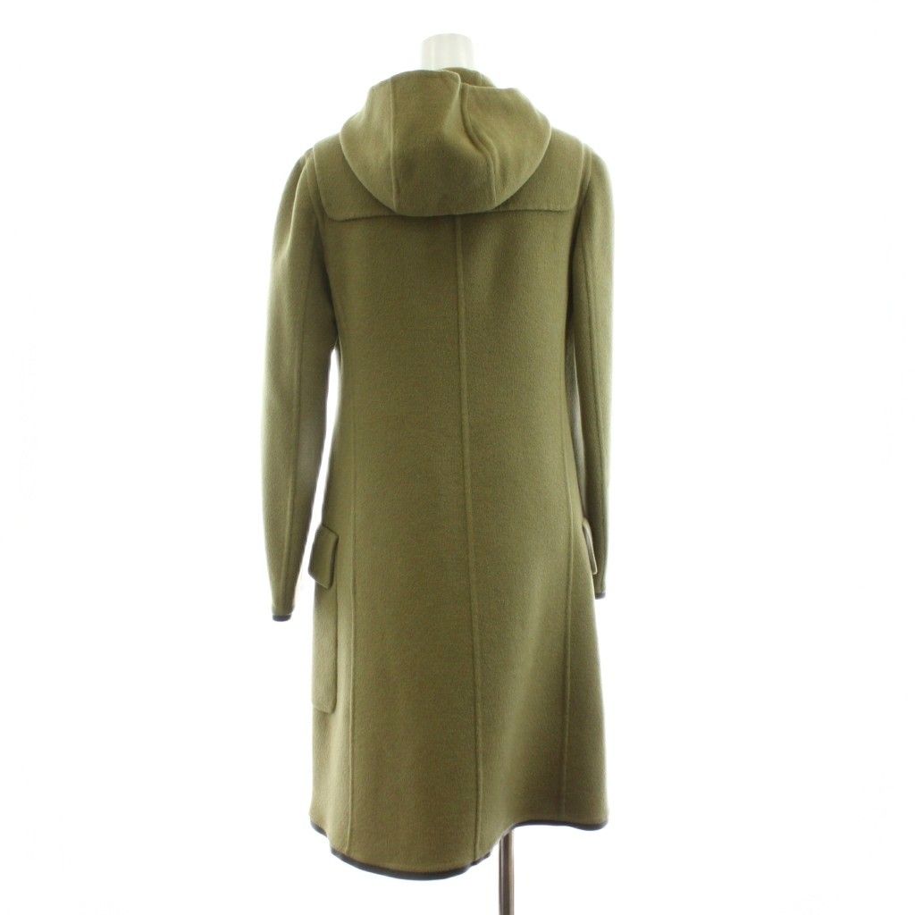 プラダ PRADA ロングコート フード ウール アンゴラ混 38 カーキ /KU