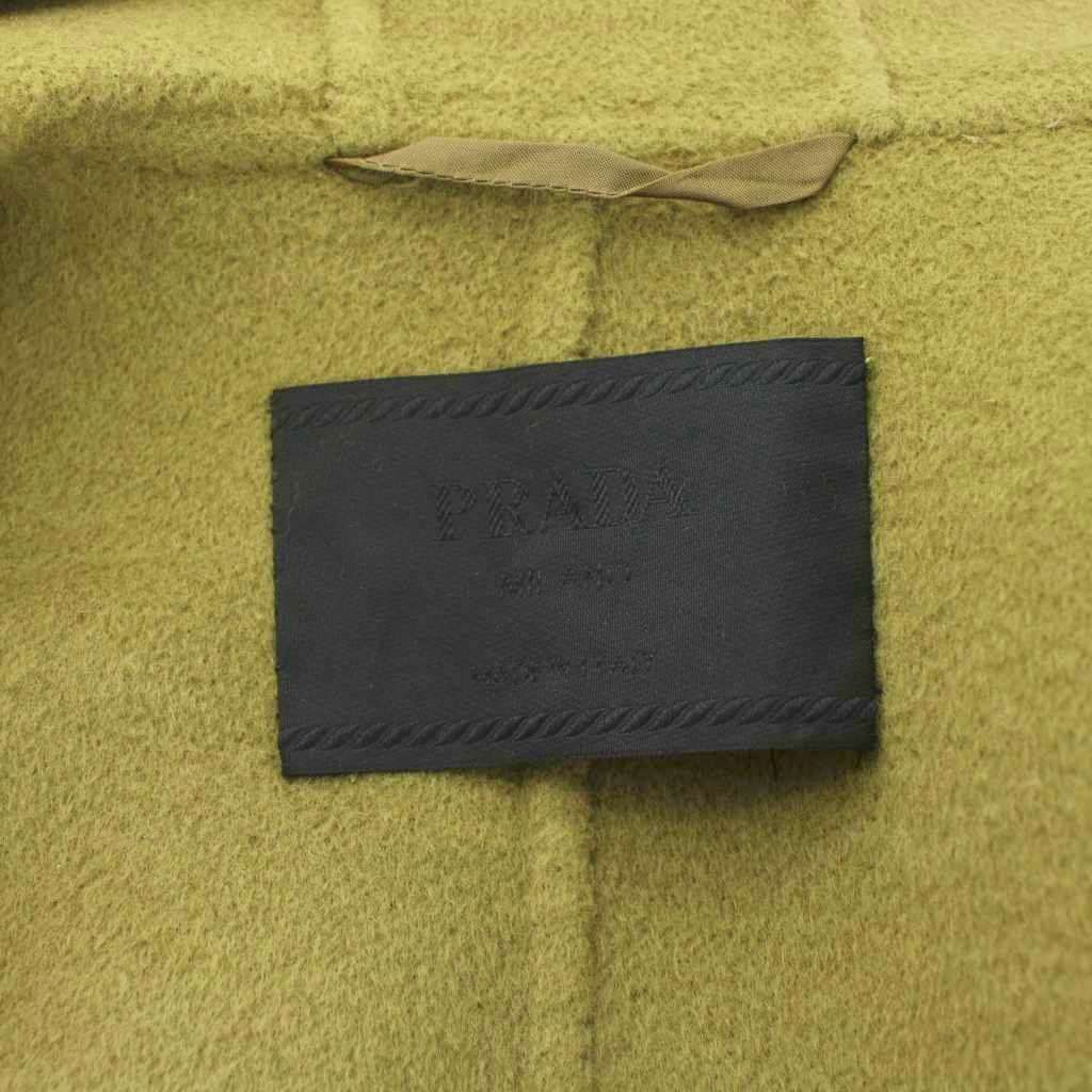 プラダ PRADA ロングコート フード ウール アンゴラ混 38 カーキ /KU