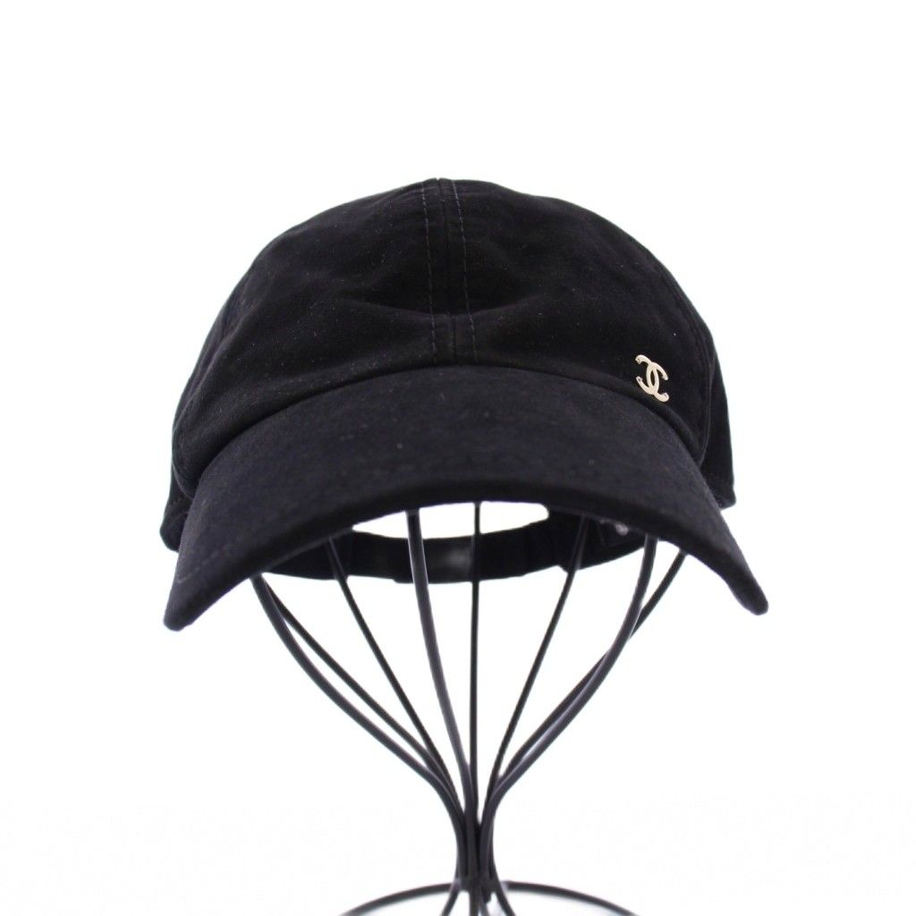 シャネル CHANEL スエードキャップ ココマーク ブラック |KH OH