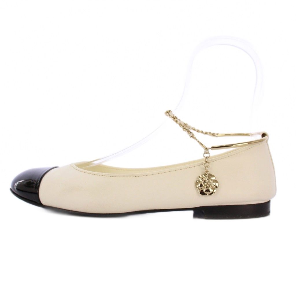 シャネル CHANEL バレエシューズ パンプス チェーンストラップ