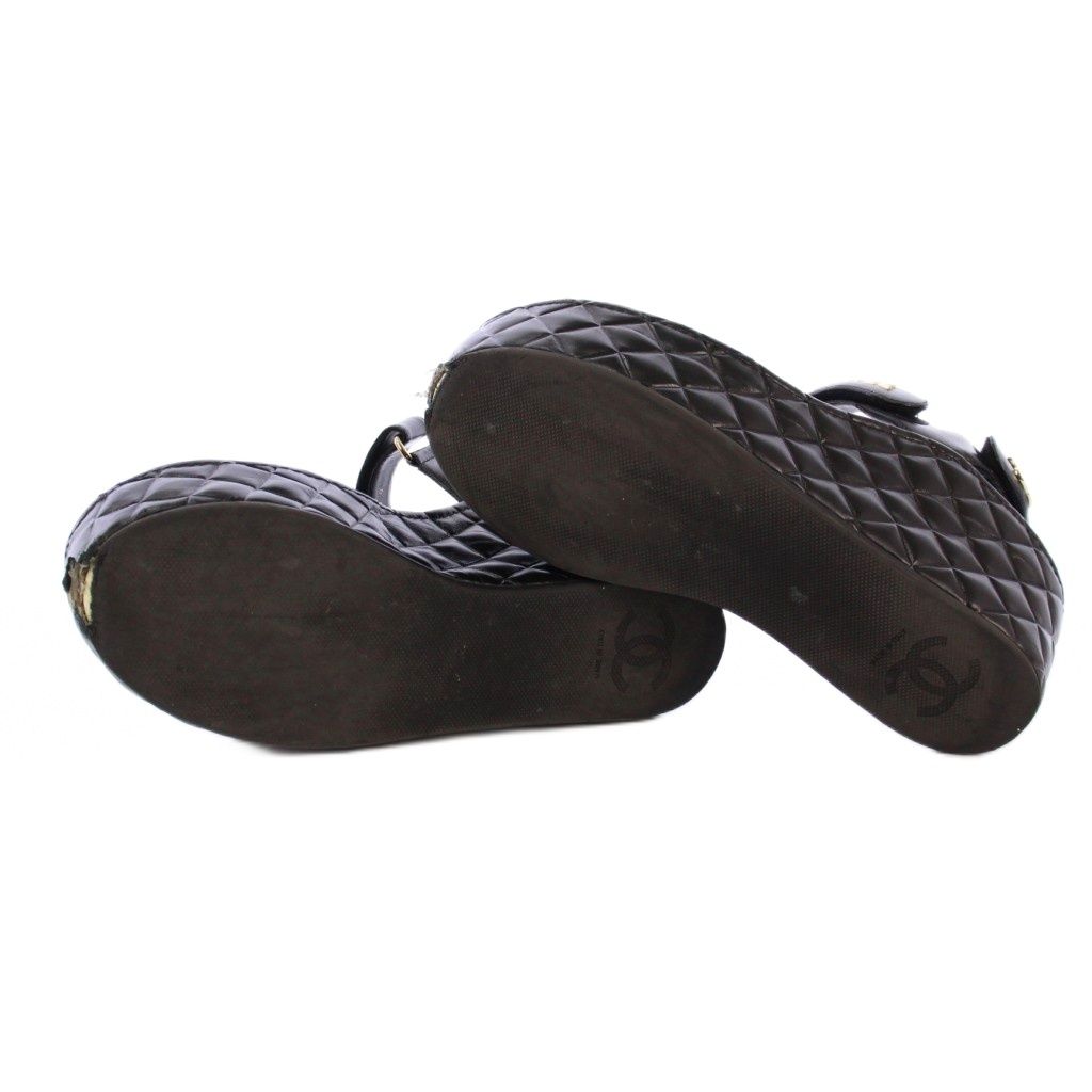 シャネル CHANEL サンダル シャイニーカーフスキン ココマーク