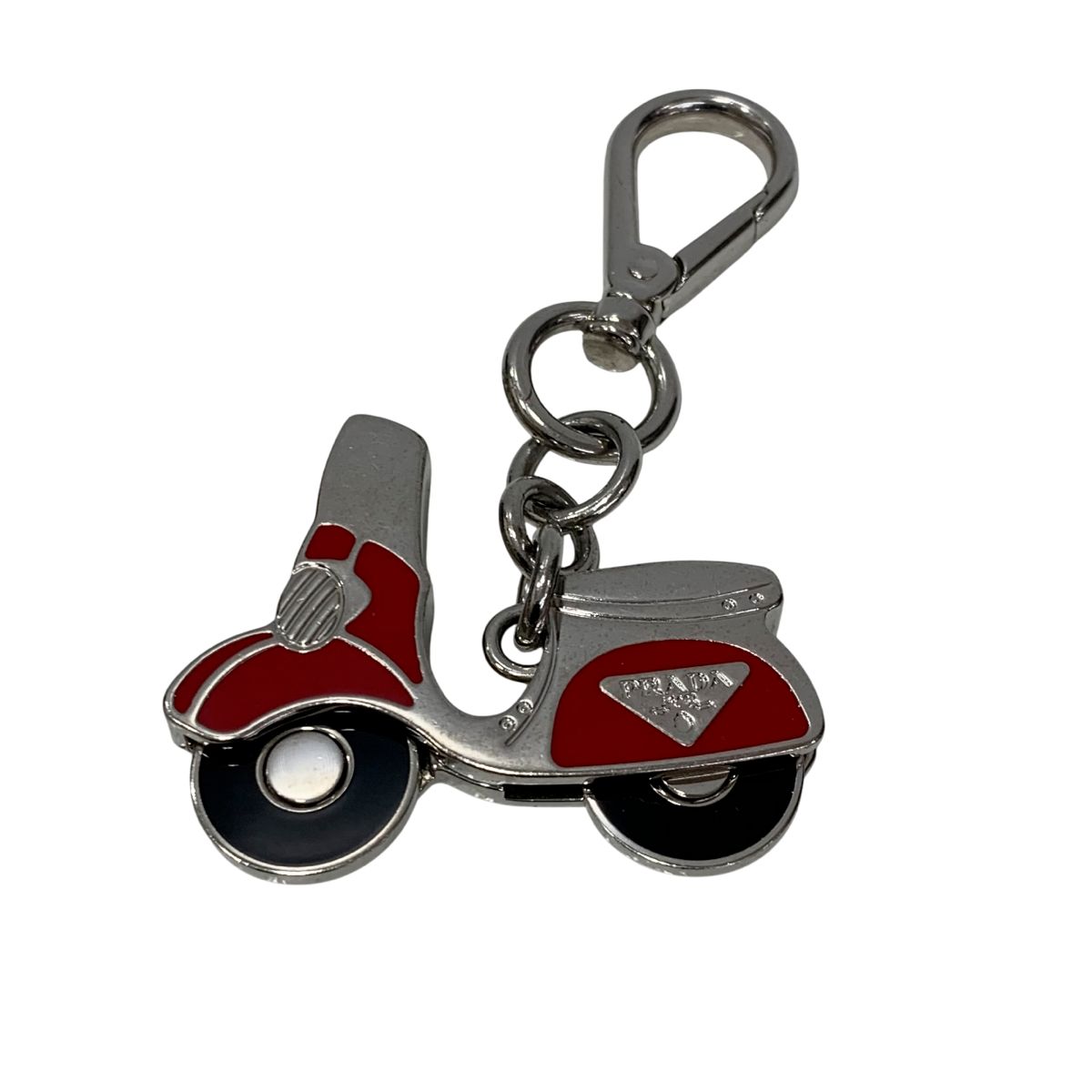 プラダ PRADA キーリング チャーム キーホルダー バイク 三角ロゴ メンズジュエリー その他 レッド 201 goods-809