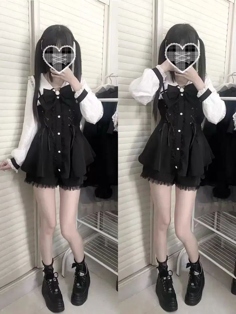 量産型 リー リボンのレース ワンピース セット 3 COLOR