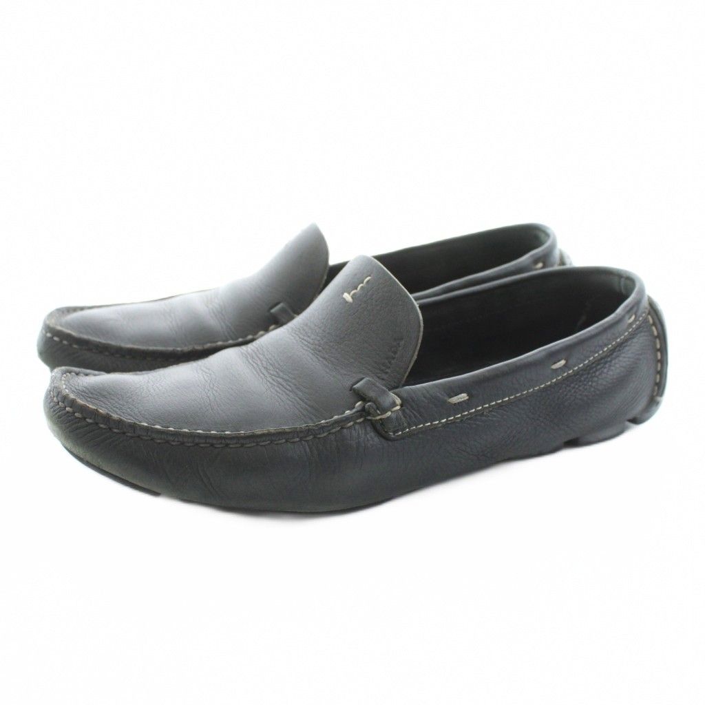 プラダ PRADA ドライビングシューズ ローファー モカシン レザー 37 黒