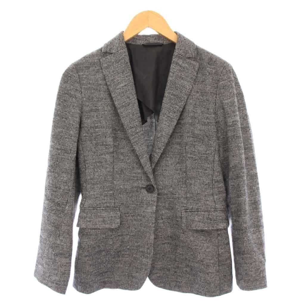 マッキントッシュ ロンドン LONDON シングルスーツ セットアップ テーラードジャケット アウター 背抜き テーパードパンツ スラックス ジップフライ ウール チェック柄 38 グレー |BB