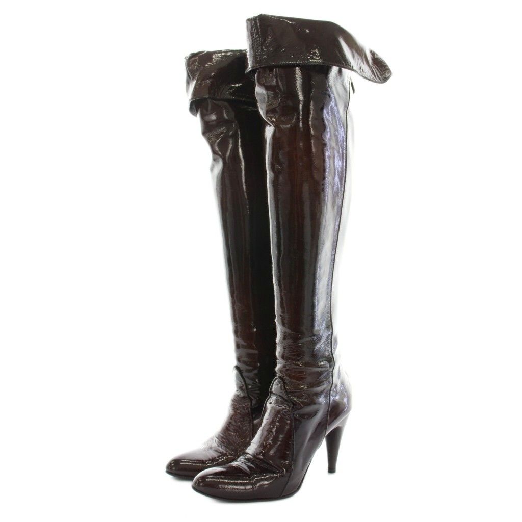 銀座かねまつ GINZA Kanematsu ニーハイブーツ ロングブーツ エナメル