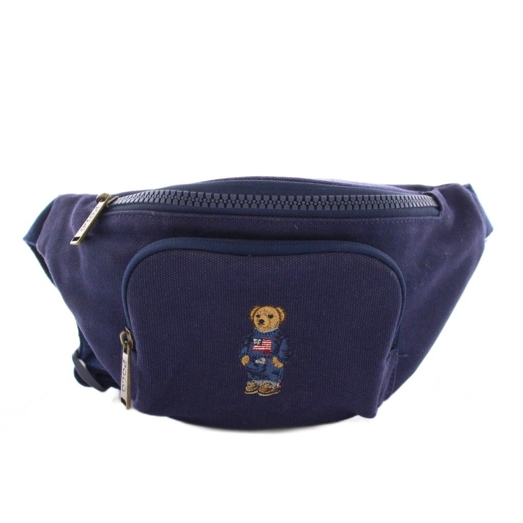 ポロ ラルフローレン POLO RALPH LAUREN ポロベア ボディバッグ ウエストポーチ キャンバス 紺 |YM