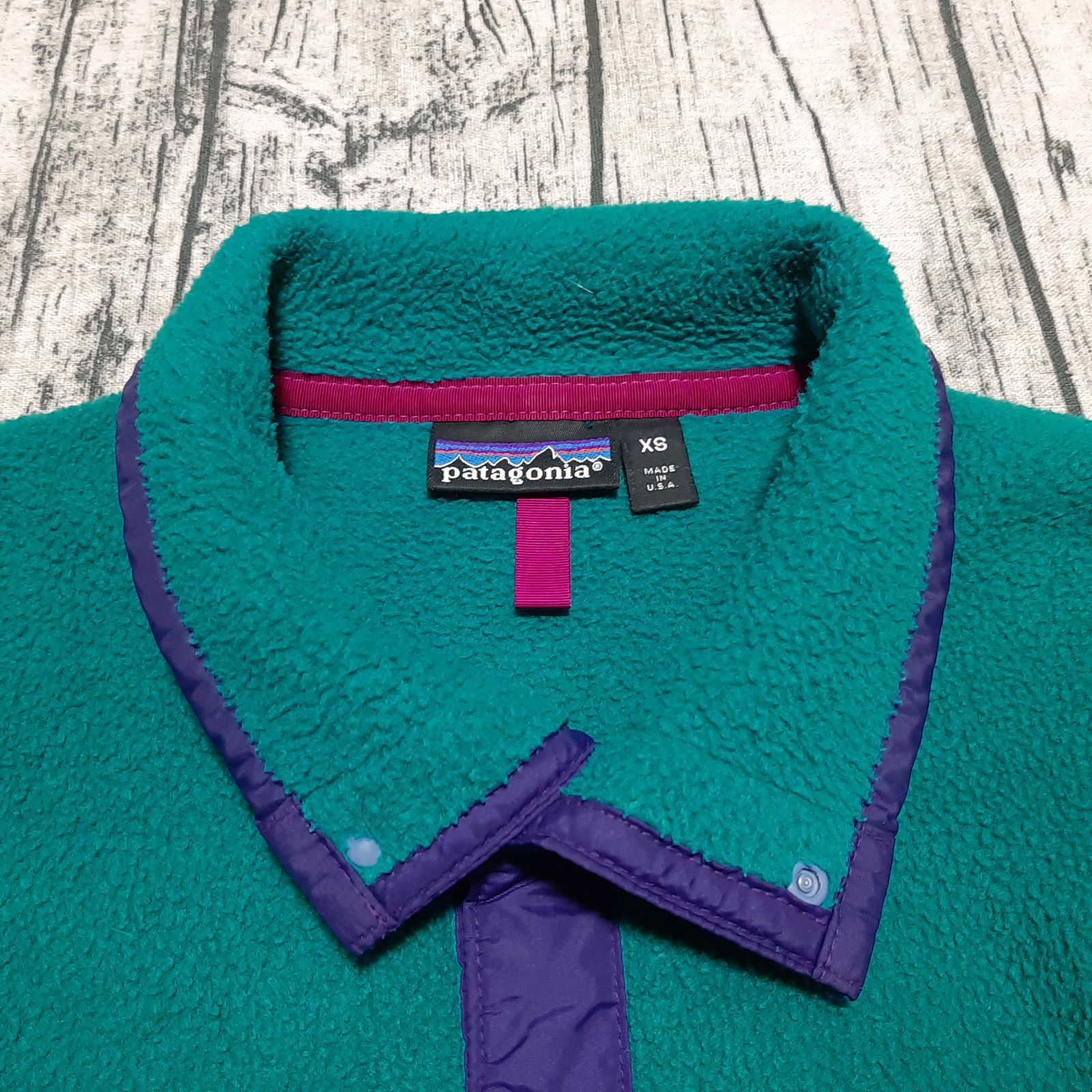 size XS】90年モデル USA製 パタゴニア シンチラスナップT フリース