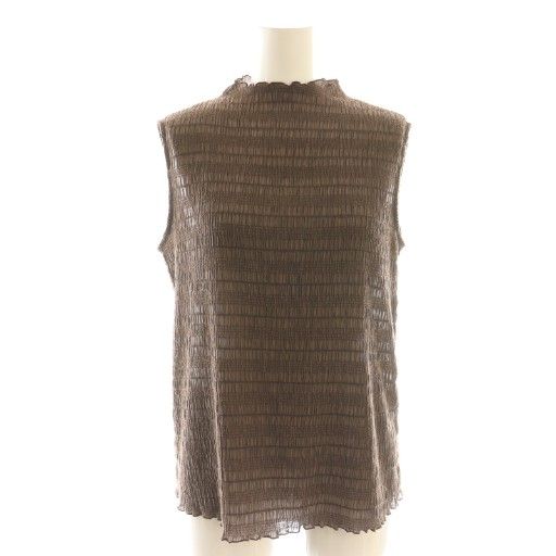 アナイ ANAYI 25SS リンクルシャーリングノースリーブプルオーバー カットソー 38 ブラウン /DF ■OS ■SH