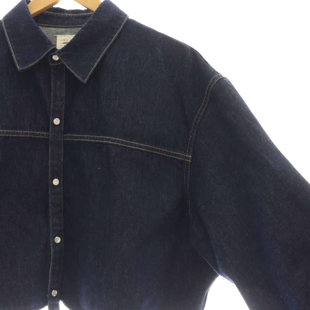 クロ KURO 23AW IENA別注 クロップドデニムシャツ 1 ネイビー /DF □OS
