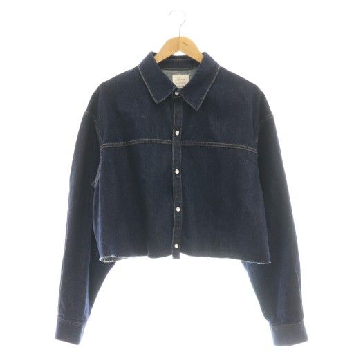 クロ KURO 23AW IENA別注 クロップドデニムシャツ 1 ネイビー /DF □OS