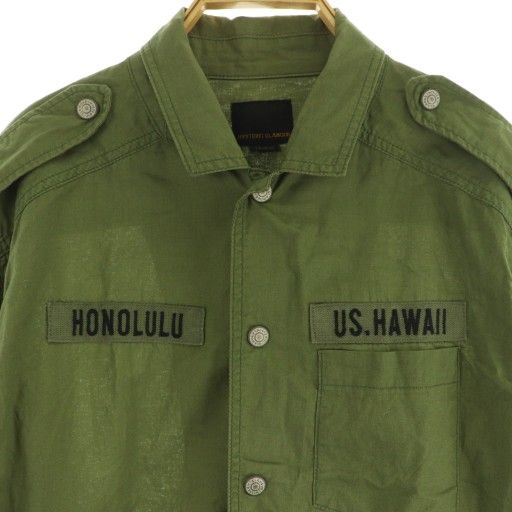 ヒステリックグラマー　長袖　シャツ　総柄　ワッペン　ミリタリーシャツ ヒステリックグラマー HYSTERIC GLAMOUR ミリタリーシャツ 長袖