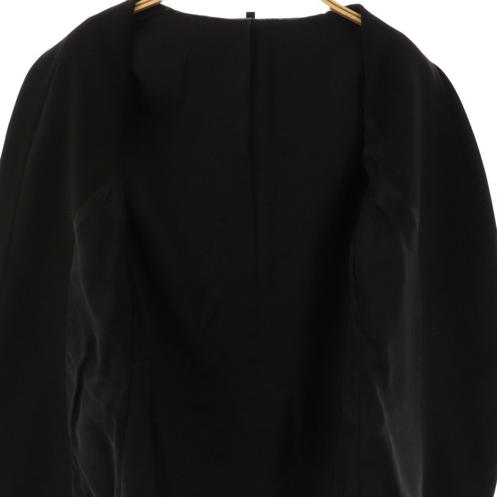 【theory】Synthetic Crepe Fluid Jacket 黒 セオリー Theory Synthetic Crepe Fluid Jacket ジャケット ノーカラー