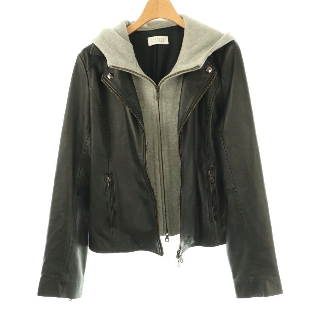 バーニーズニューヨーク BARNEYS NEW YORK ラムレザー 2way ライダース