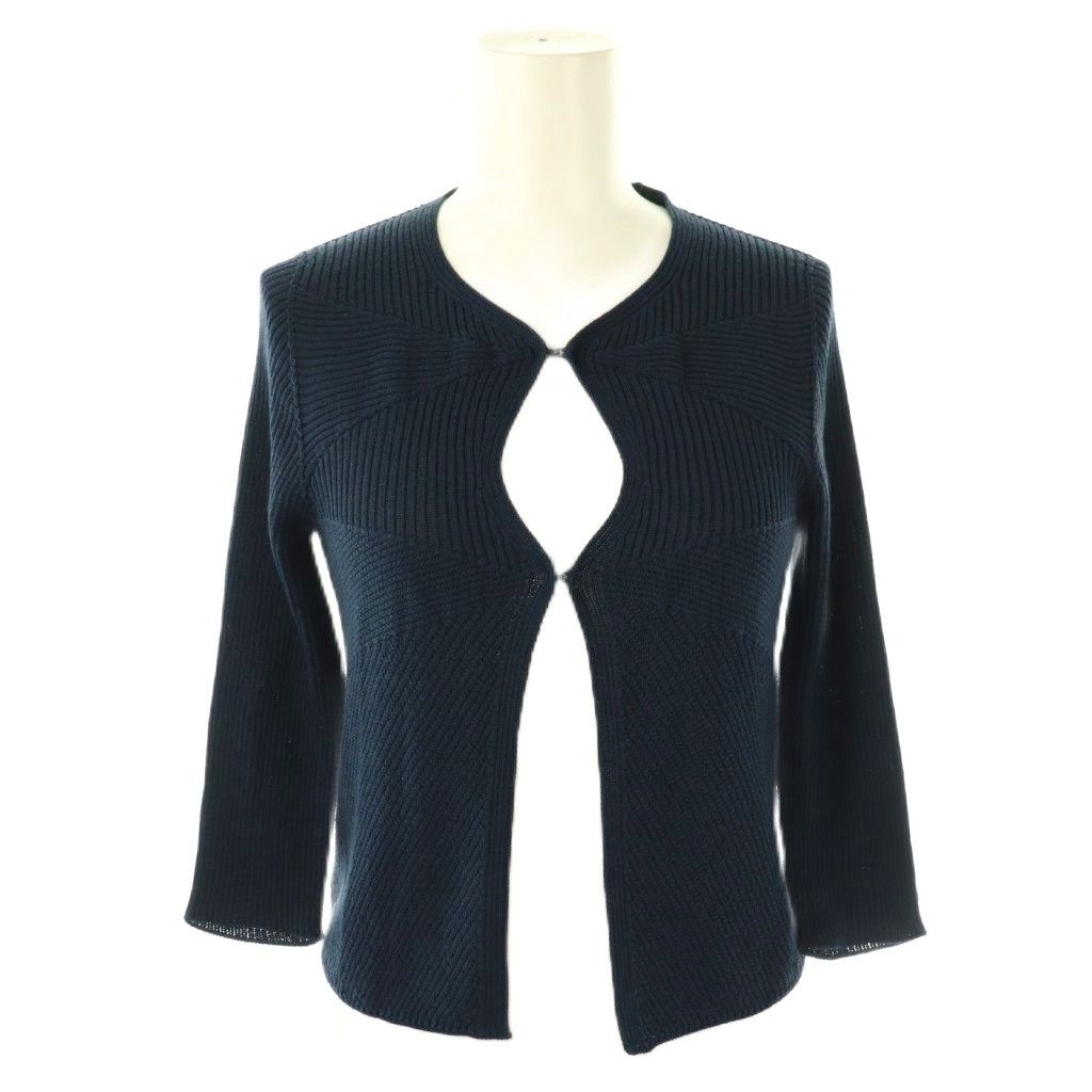 シビラ SYBILLA リブニットカーディガン 七分袖 M ネイビー /CX □OS