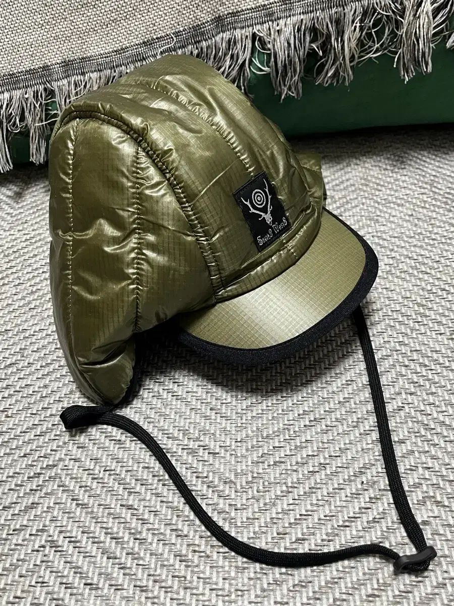 SOUTH 2 WEST 8 サウス2 ウエスト8 ナイロンキルトキャップ オリーブ M