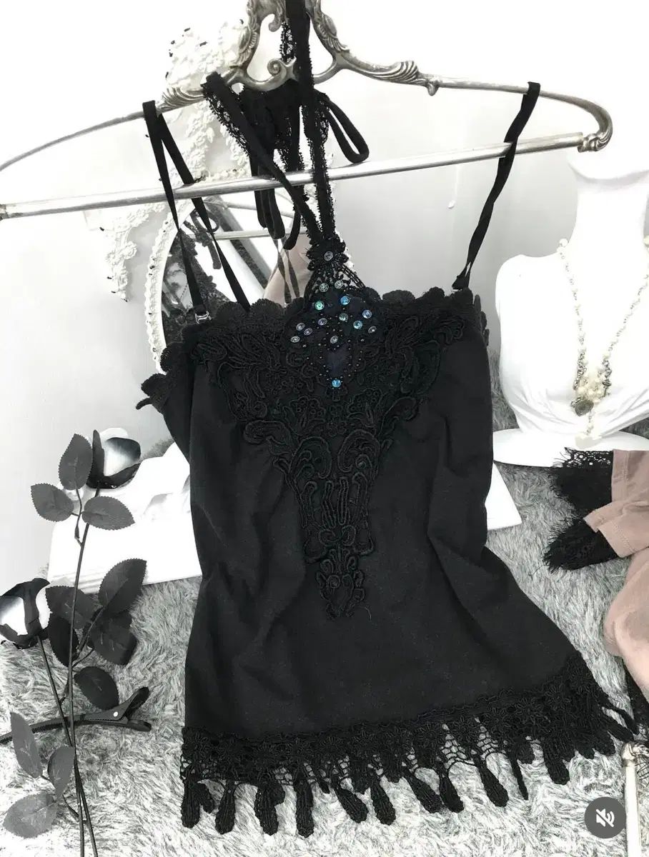 オリエンタル フェアリー ブラック ホルター ノースリーブ Q チャンミン ヴィンテージ