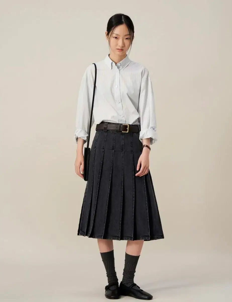 ディアパーチャー デニム プリーツ スカート s