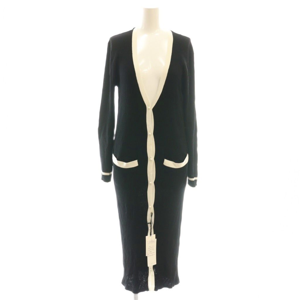 【グレースクラス】未使用 パール バイカラー リブ ロング カーディガン グレースクラス GRACE Class バイカラーリブロングカーディガン ニット