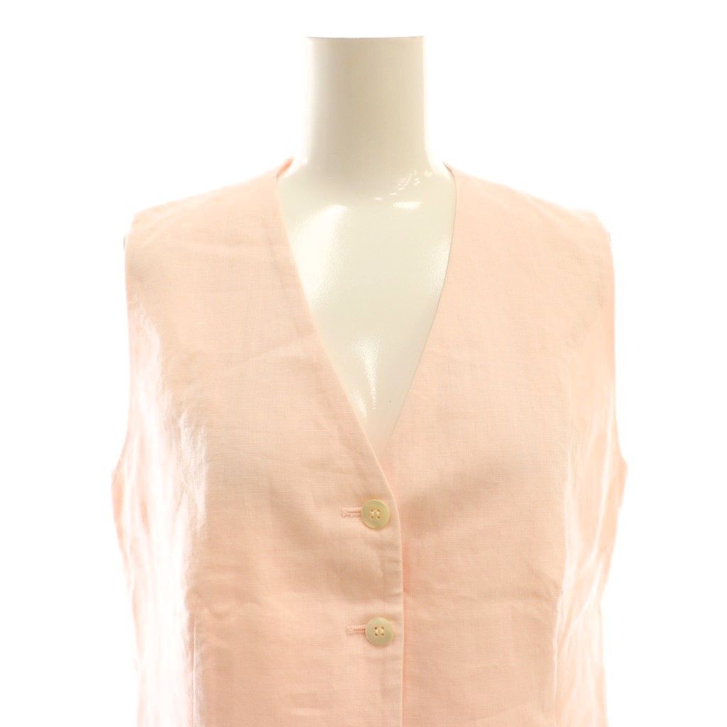 プラージュ Plage 24SS Linen ベスト ジレ Vネック ピンク /DF □OS