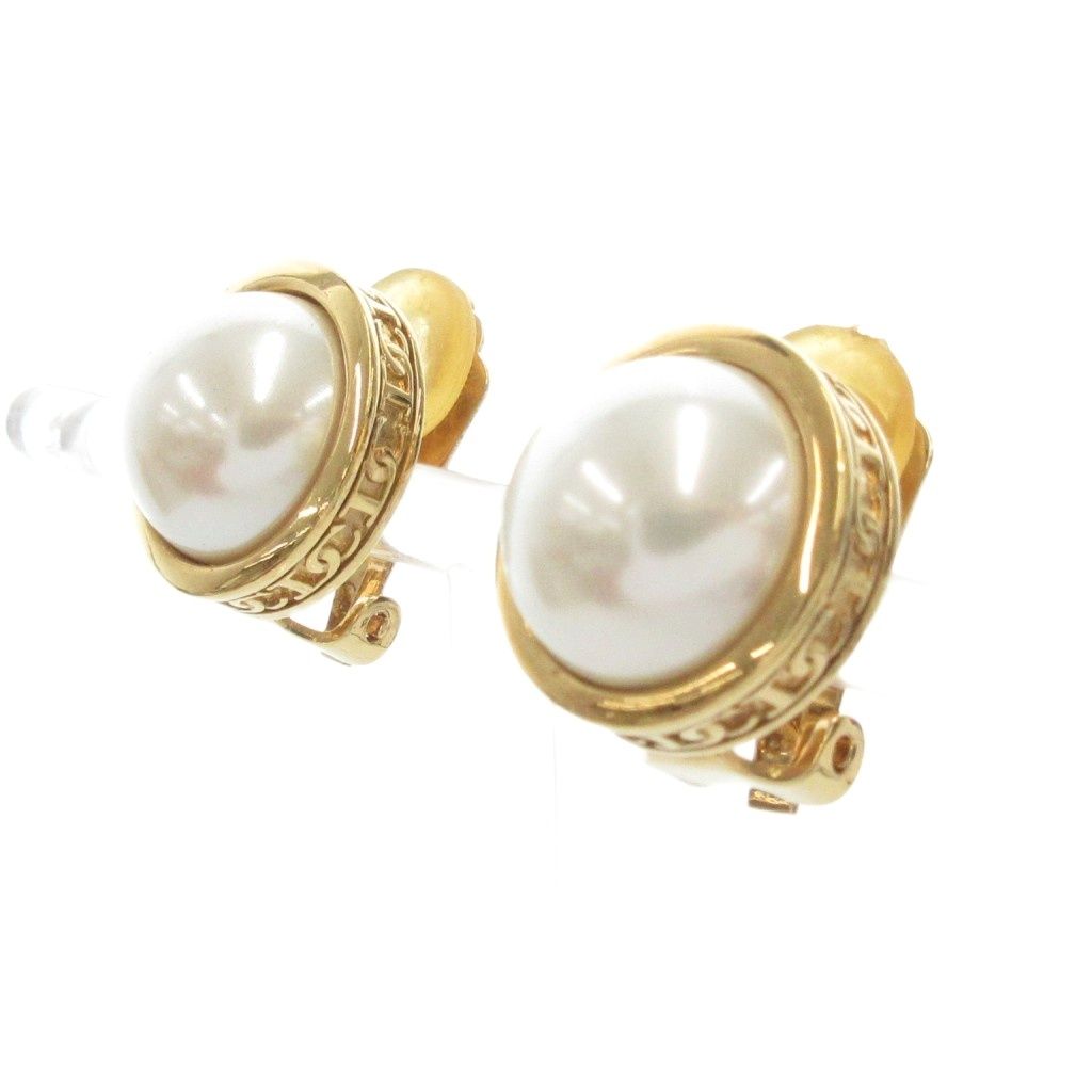 正規品 Dior ディオール イヤリング フェイクパール ゴールド y2k 正規