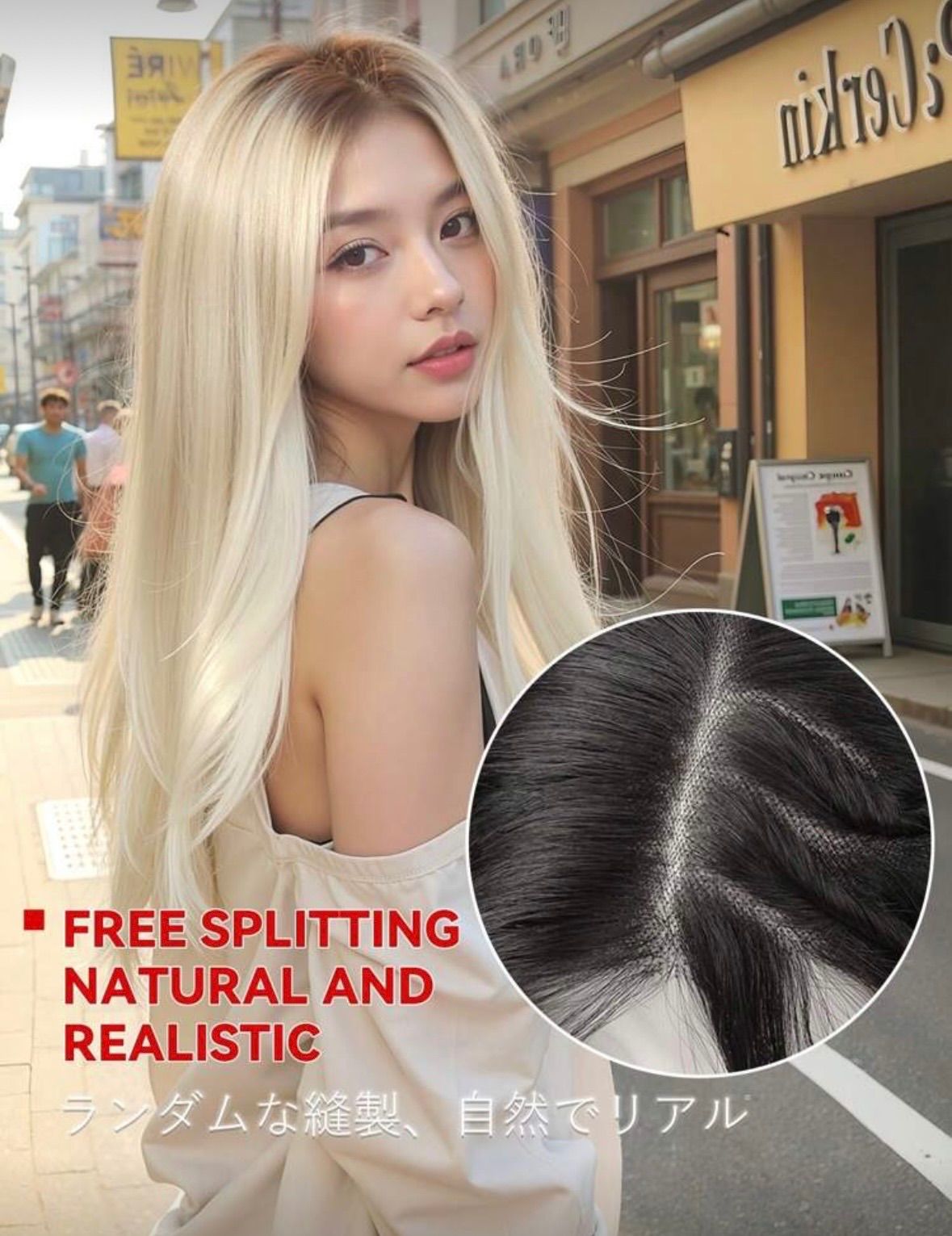 広範囲レース 人毛 人毛ウィッグ フルウィッグ かつら レースウィッグ 手植えウィッグ 医療用ウィッグ 自然 |ブロンド 金髪 グラデーション ロング ハイトーン 前髪なし