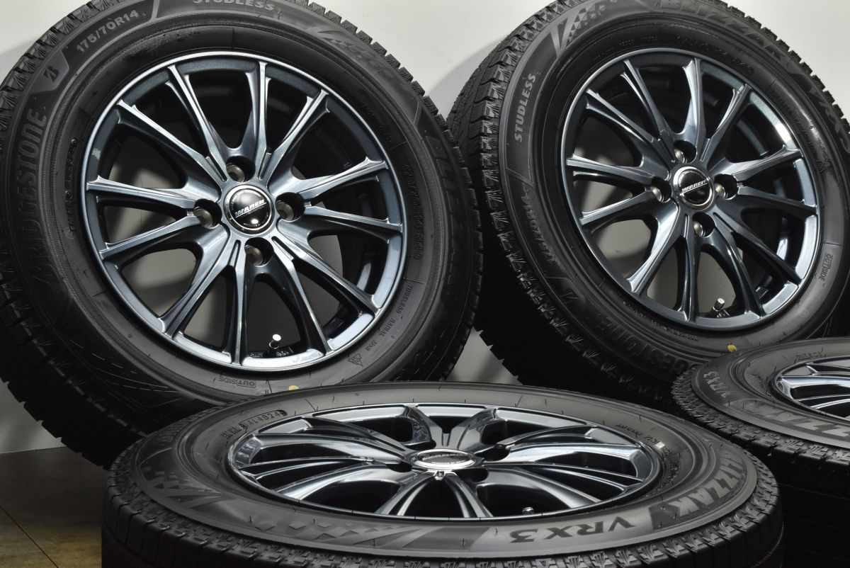 バリ溝 WAREN 14 in 5 J 45 PCD 100 ブリザックVRX 3 175 70 R アクア ヤリス ヴィッツ カローラフィールダー フィット