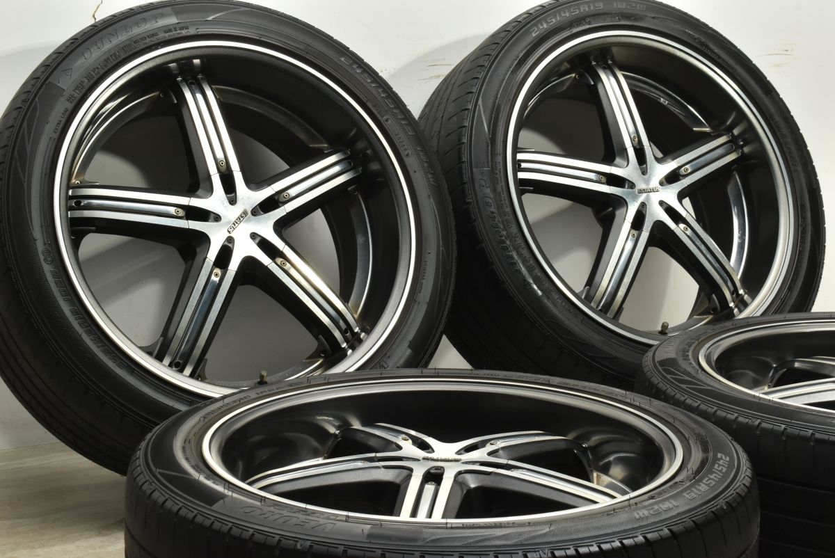アルファード ヴェルファイア などに ESTATUS Style TF 57 19 in 8 5 J 38 PCD 114 3 ダンロップ VEURO VE 303 245 45 R インチアップ用