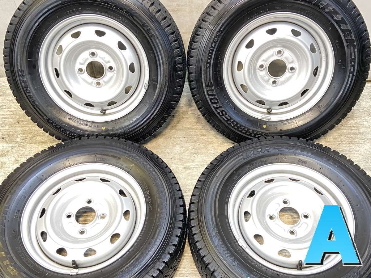 【コバ】165R13 6PR ブリヂストン スタッドレス中古品 165R13 6PR ブリヂストン ブリザック VL1 E4 13x4.5 100-4穴 中古