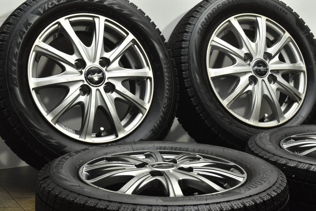 バリ溝 ユーロスピード 13 in 4 00 B 43 PCD 100 ブリヂストン ブリザック VRX 2 155 65 R アルト ワゴンR ムーブ ゼスト プレオ 可