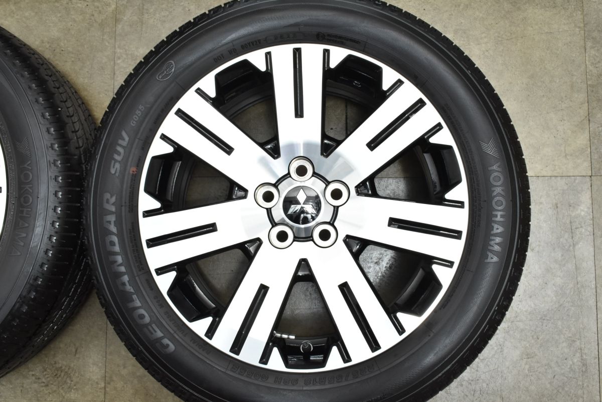  超バリ溝 ミツビシ デリカD 5 後期 18 in 7 J 38 PCD 114 3 ヨコハマ ジオランダー SUV G 055 225 55 R アウトランダー 流用 18インチ タイヤ ホイールセット
