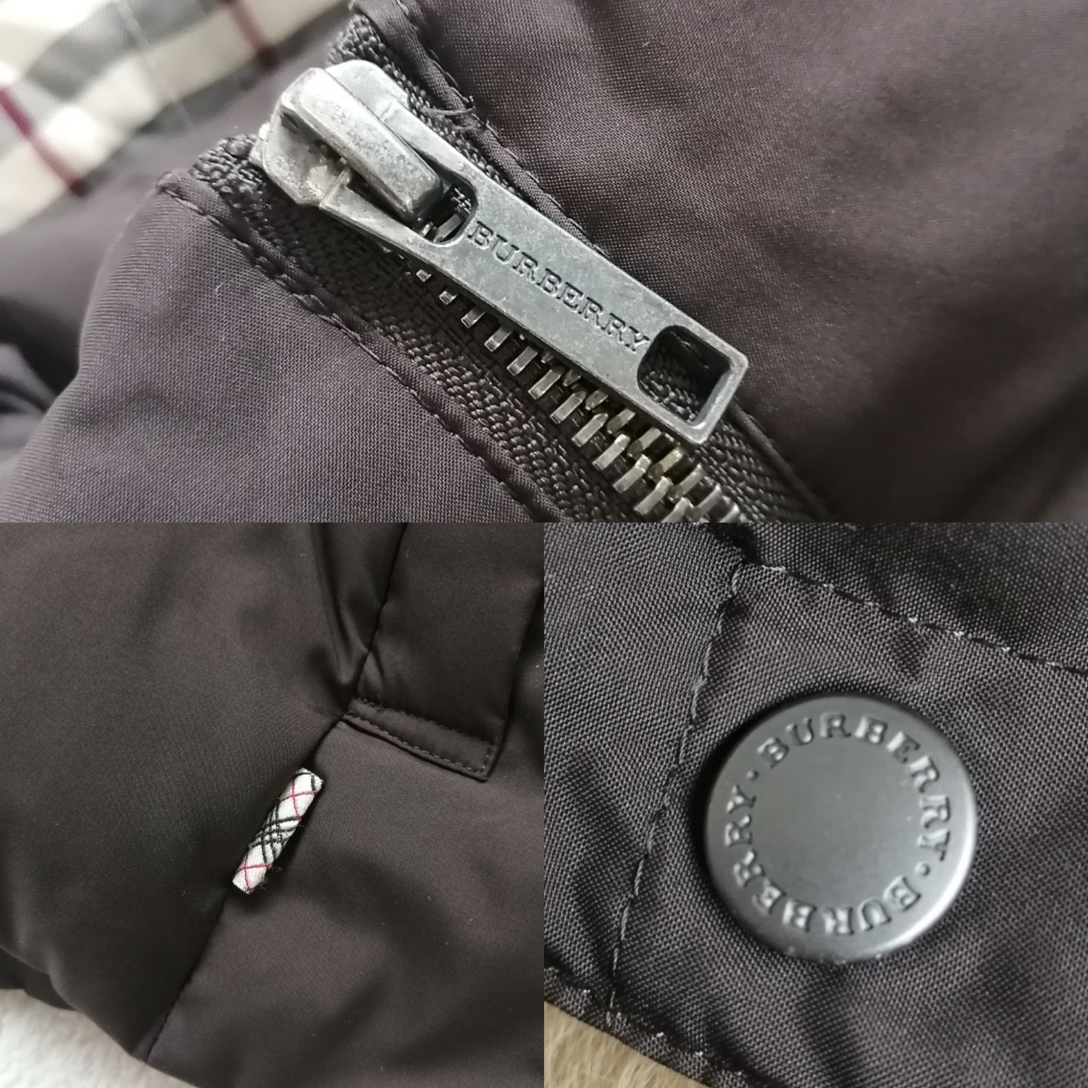 バーバリーロンドン ダウンジャケット ノバチェック ショート ブラウン