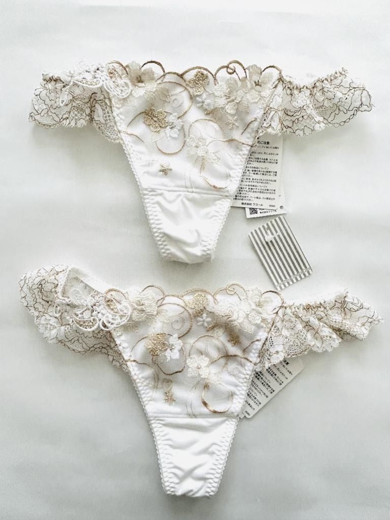 【新品】Wacoal Lge ワコールルジェ 28G ブラ＆ソング(Tバックショーツ)2枚 3Pセット E75/M 送料込み 6460680