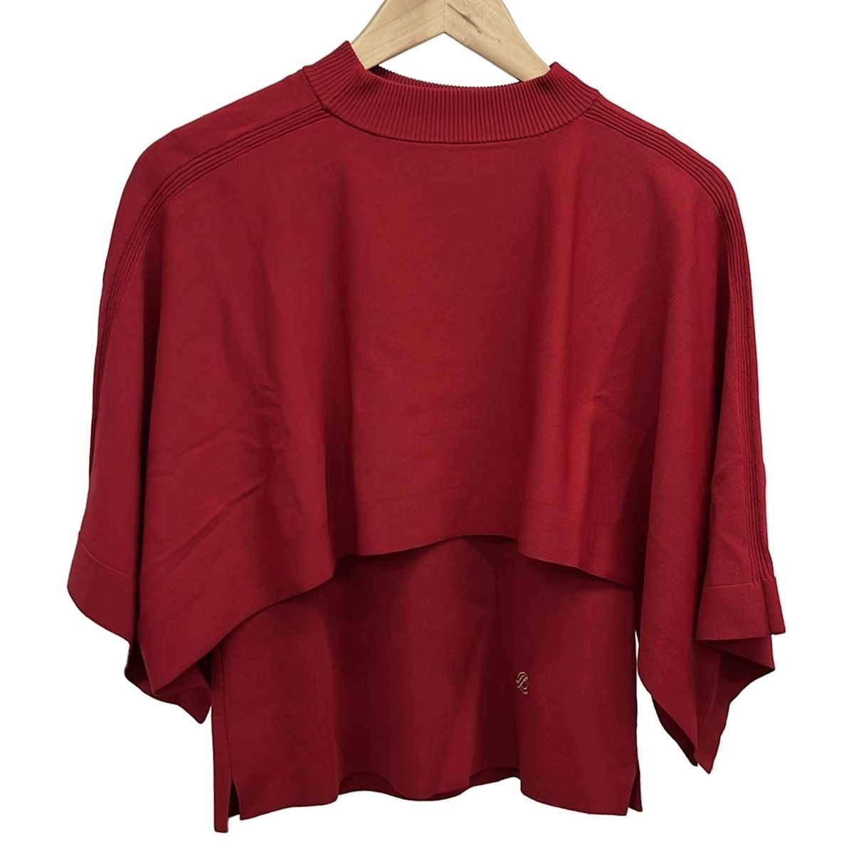 BLUE LABEL CRESTBRIDGE ブルーレーベルクレストブリッジ 七分袖セーター レディース レッド