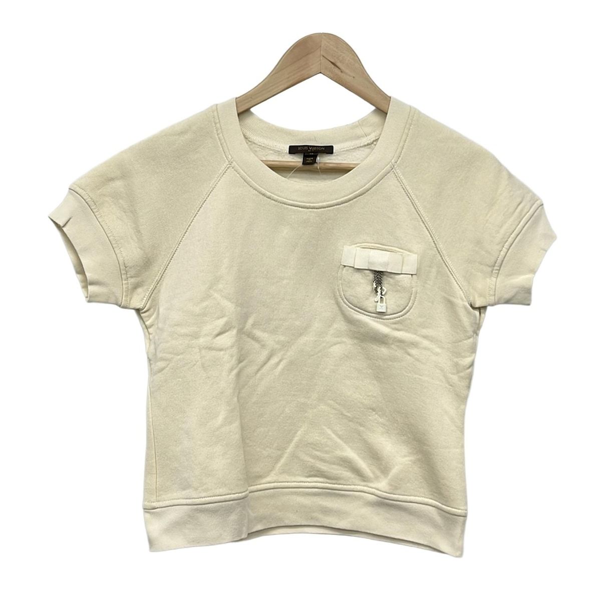 LOUIS VUITTON ルイヴィトン 半袖カットソー サイズM レディース - RW 052 W アイボリー リボン