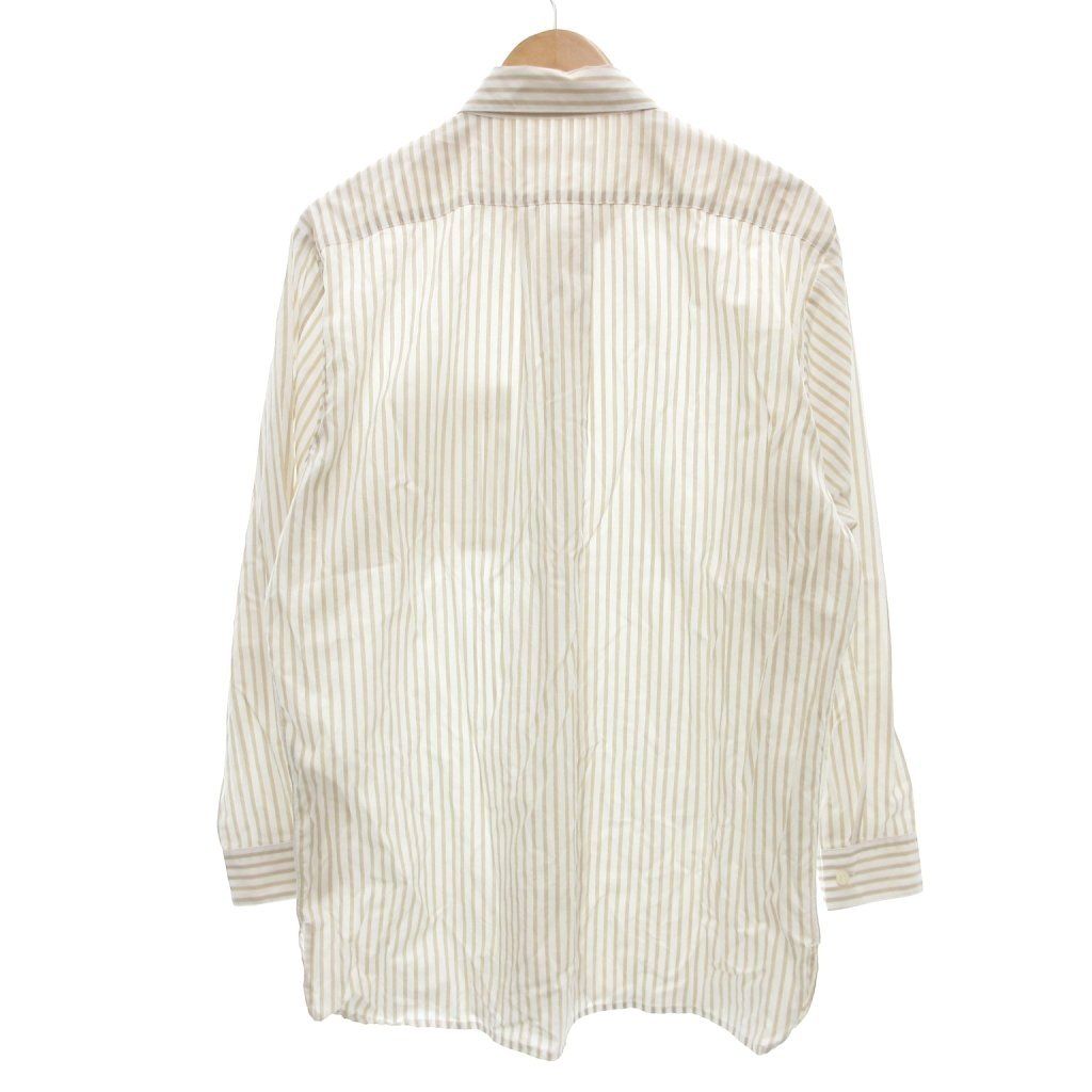 ケイル KAYLE 美品 ストライプ柄 長袖 シャツ F ホワイト ベージュ /UO 