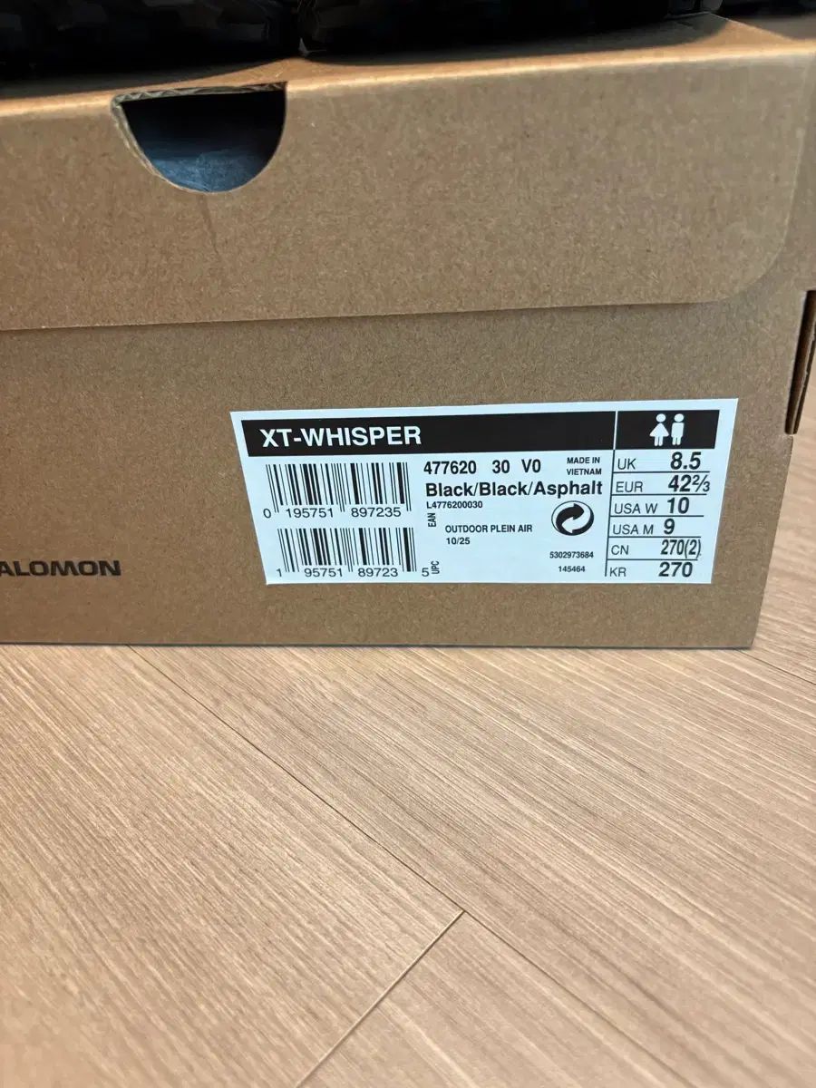  SALOMON サロモン XT-Whisper ブラック 270 mm ♥ 登山靴 トレッキングシューズ アウトドアシューズ