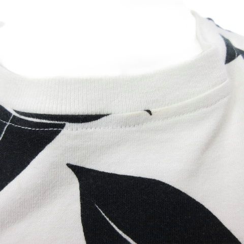 マルニ MARNI ワンピース ロング リーフ柄 半袖 白黒 ホワイト ブラック 36 