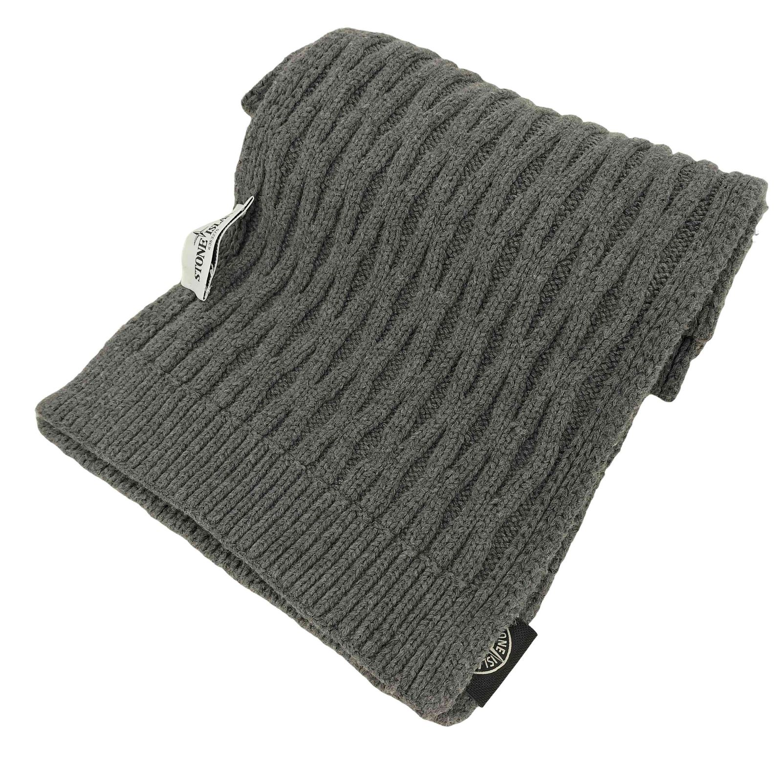 ストーンアイランド STONE ISLAND ロゴパッチ ニットマフラー メンズ 表記無