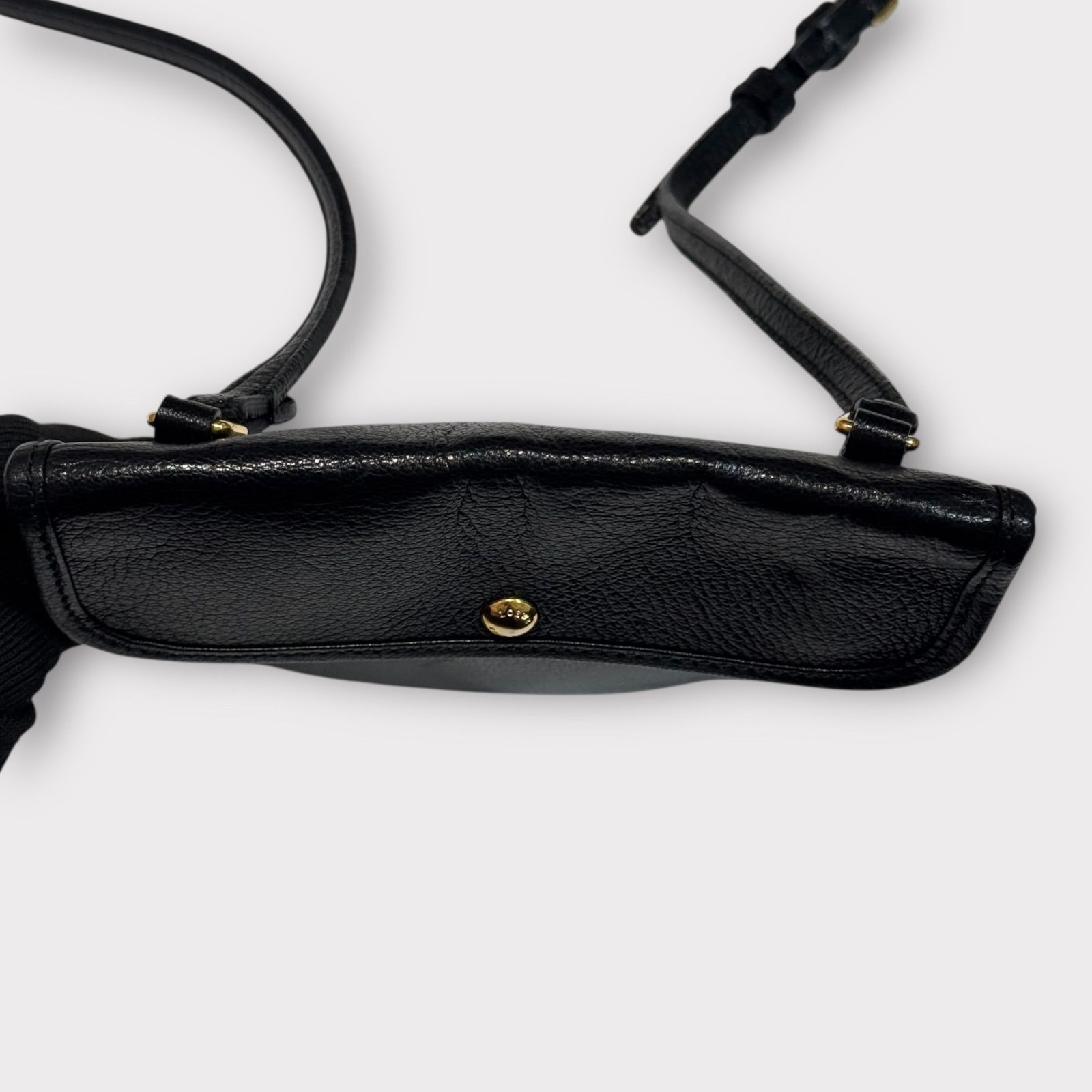 超美品！LOEWE ロエベ ロゴ型押し レザー ショルダーバッグ サコッシュ