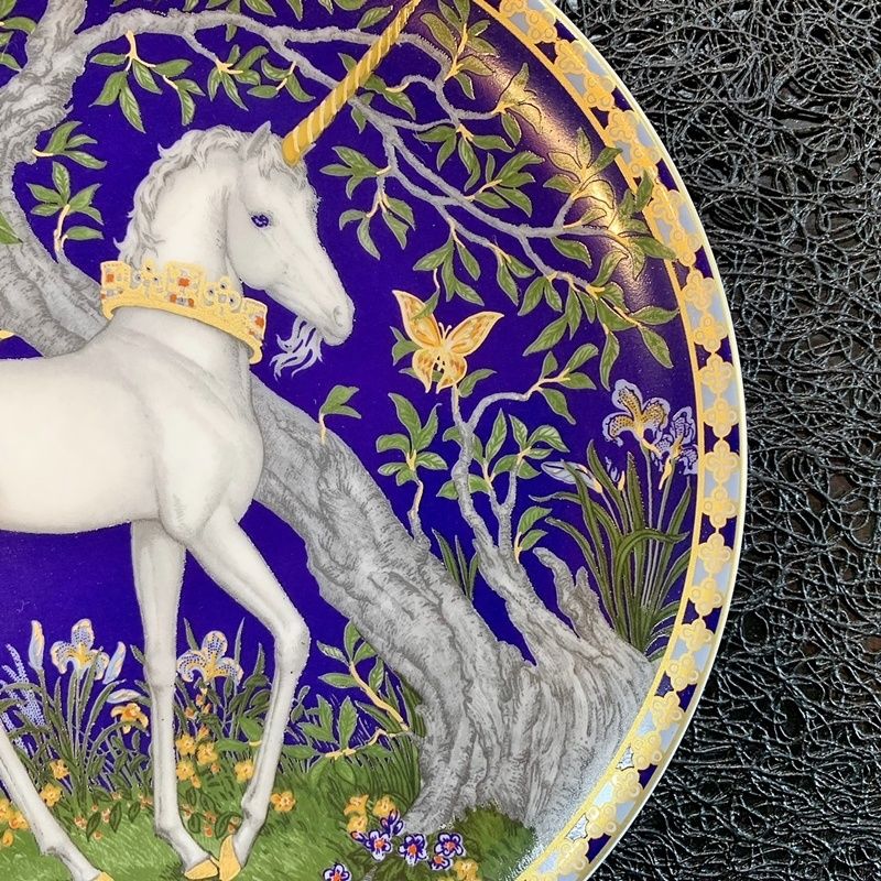 フッチェンロイター ユニコーン 飾り皿 壁掛け 金彩 Hutschenreuther