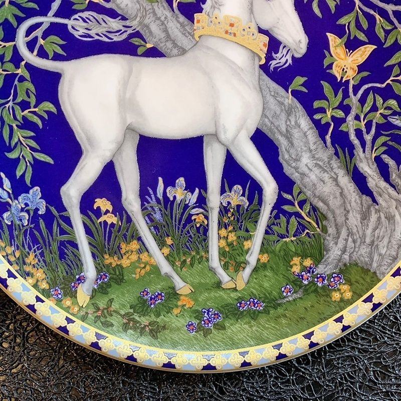 フッチェンロイター ユニコーン 飾り皿 壁掛け 金彩 Hutschenreuther