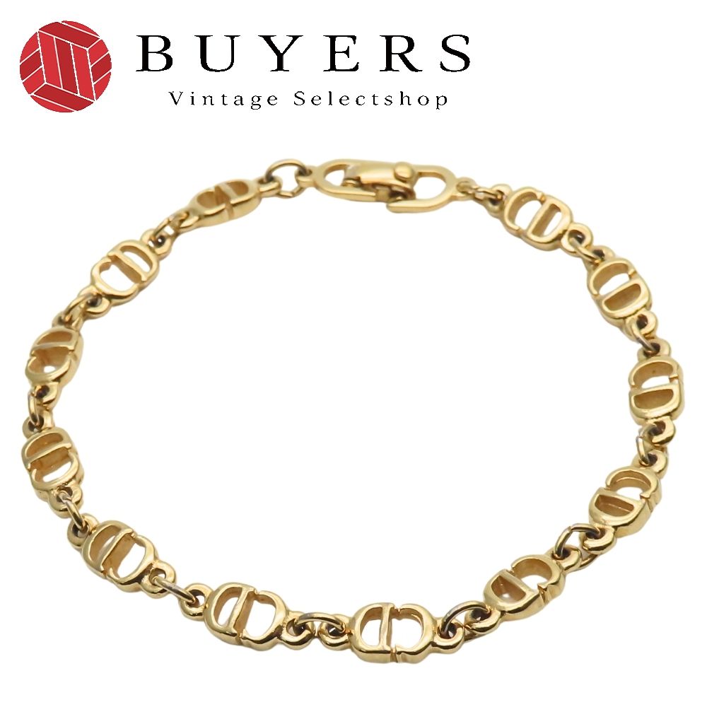 クリスチャンディオール ブレスレット CD メタル ゴールド ロゴ メッキ レディース 女性 Christian Dior