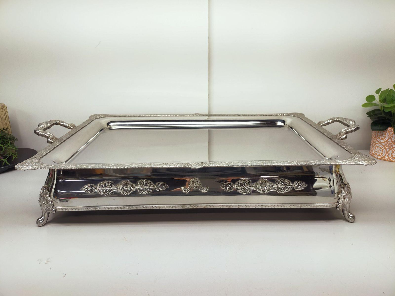 特大 ステンレストレー取っ手付き 足付台付き トレーサイズ 幅78ｘ奥行52 ｃｍ YUKIWA 業務用